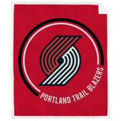 NBA Portland Trail Blazers Doodle Circle Flannel Fleece Sherpa Blanket