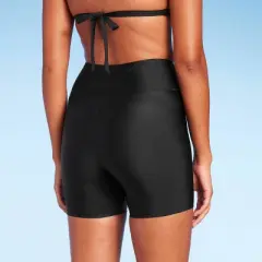 Women's High Waist 5" Inseam Swim Bike Shorts - Kona Sol&trade; Black