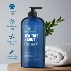 Botanic Hearth Tea Tree Face Wash with Mint for Acne Fighting - 16 fl oz