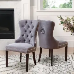 Set of 2 Monet Tufted Velvet Dining Chairs - Abbyson Living