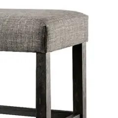 41" Counter Height Bench with Padded Seating Gray - Benzara