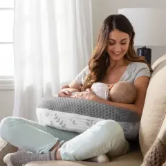 Boppy Best Latch Nursing Pillow - Gray Leaf Stripe