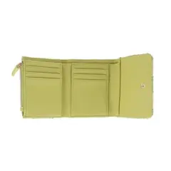 Buxton Women's Striped Straw Vegan Leather Medium Trifold