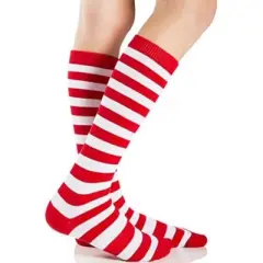 Striped Patterned Knee High Socks from the Sock Panda (Women's Sizes, Adult Medium) - Christmas Colors