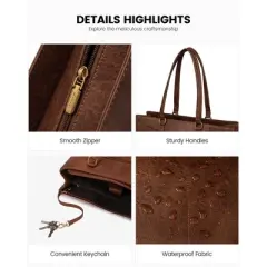 Laptop Bag for Women,15 Inch Laptop Tote Bag for Women,Vintage Leather Work Tote Bags