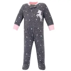 Hudson Baby Infant Girl Fleece Zipper Sleep and Play 2pk, Whimsical Unicorn