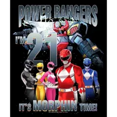 Men's Power Rangers Birthday 21 Morphin Time T-Shirt