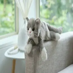 Bearington Collection Socks Plush Stuffed Animal Grey Striped Tabby Cat 15"