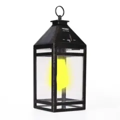 Solar LED Portable Hanging Outdoor Lantern Black - Techko Maid