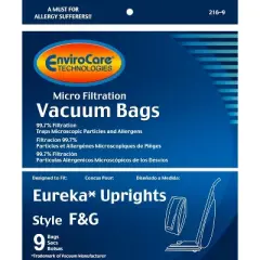 Eureka F&G Sanitaire, Kenmore 5062, White Westinghouse, Koblenz, Singer SUB-1, Commercial Micro Filtration Vacuum Cleaner Bags 9 pack