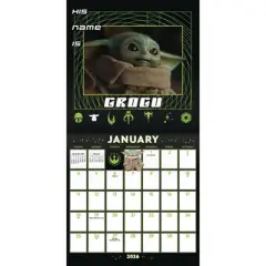 Star Wars 2026 Mandalorian Grogu 12"x12" Wall Calendar