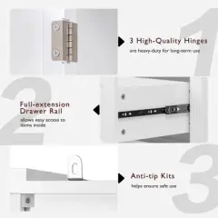 Kitchen Pantry Cabinet with 2 Drawers, 8 Door Shelves, Adjustable Shelves, Embossed Texture Freestanding Storage Hutch for Dining Room