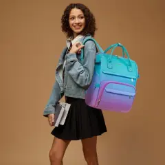 Gradient Laptop Backpack for Women,17 Inch Work Computer Bakcpack Purse Laptop Bag With Anti-Theft Pocket,Waterproof