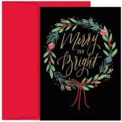 Merry & Bright Wreath Masterpiece Studios Holiday Cards 2019