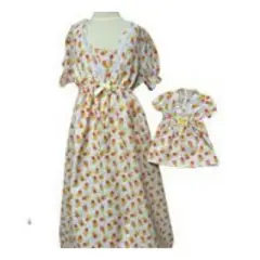Doll Clothes Superstore Size 12 Matching Girl And Doll Yellow And Red Flower Nightgown