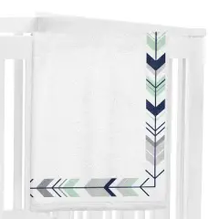 Sweet Jojo Designs Gender Neutral Baby Milestone Blanket Mod Arrow Blue Green and Grey