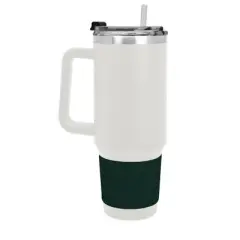 NHL Minnesota Wild White Colossus Travel Mug with Team Color Silicon Gripe - 40oz