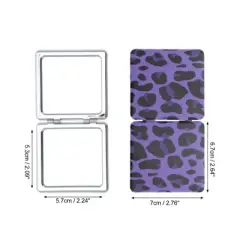 Unique Bargains Rectangle Folding Makeup Mirror Purple 1 Pc