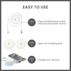 Travel Smart 2 Device Magnetic 15W Wireless Charger: Magnetic Mount, Cord Length 3 ft