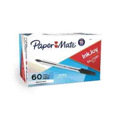 Paper Mate InkJoy 50ST Ballpoint Pens 1 mm Black Ink 60/Pack 2013311