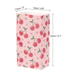 Unique Bargains Paper Gift Bag Pack Cherry Storage Bag for Party Favor 50 Pcs