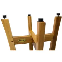 EcoDecors&reg; Shoji&reg; 13.5&rdquo; Teak Wood Round Compact Shaving Shower Foot Stool