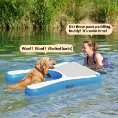 Sandinrayli 60 in. L Inflatable Dog Water Ramp Floating Ramp Ladder for Pool, Dock and Boat