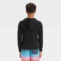 Boys' Long Sleeve Solid Rash Guard Top - art class&trade; Black