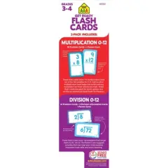 Get Ready Flash Cards Multiplication & Division 2-Pack Grades 3-4 - Target Exclusive Edition - by School Zone (Paperback)