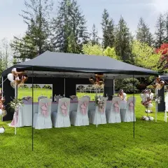 10x20 Pop Up Canopy Tent, Commercial Heavy Duty Canopy Tents with Roller Bag, Tents with 6 Removable Sidewalls, Upgraded Thickened Legs, 6 Sand Bags