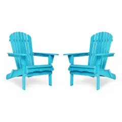 GDFStudio Hubery Classic Foldable Solid Wood Adirondack Chairs (Set of 2)