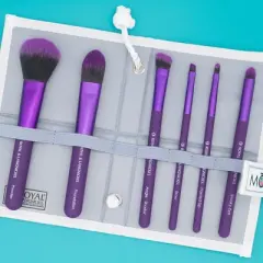MODA Brush Total Face 7pc Travel Sized Flip Kit Makeup Brush Set, Includes Powder, Foundation, and Smoky Eye Makeup Brushes