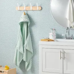 Kids' Narwhal Hooded Towel - Pillowfort&trade;: Ocean Spray Green, Heavyweight Cotton, Terry, OEKO-TEX Certified