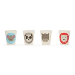 8.5oz 4pk Bamboo Fiber Animal Cups - Red Rover Dinnerware