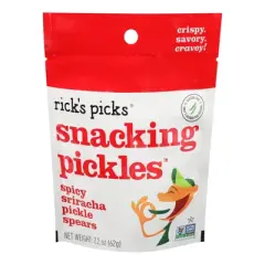 Rick's Picks Snacking Pickles Spicy Sriracha Pickle Spears - Case of 12/2.2 oz