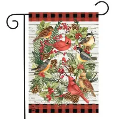 Briarwood Lane Winter Garden Flag 12x18 For Outdoor Winter Bird Wreath For Winter Garden Flag Flags For Outside