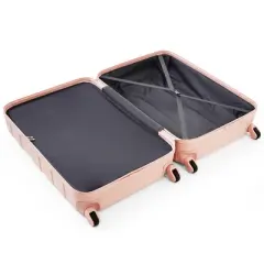 Gulches Luggage Sets ABS Hardshell 3pcs Clearance Luggage Hardside Lightweight Durable Suitcase sets Spinner Wheels with TSA Lock 20"24"28", Pink