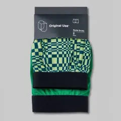 Men's Warped Check/Solid Boxer Briefs 2pk - Original Use&trade; Green