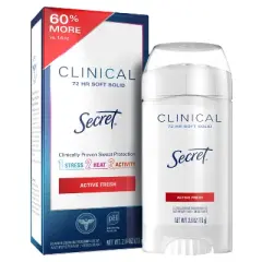 Secret Clinical Strength Soft Solid Antiperspirant & Deodorant - Active Fresh - 2.6oz