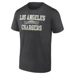 NFL Los Angeles Chargers Men's Team Striping Gray Short Sleeve Bi-Blend T-Shirt