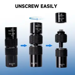 GSE 4-in-1 Pool Cue Tip Maintenance Tool, Multi-Function Billiard Cue Tool &ndash; Scuffer, Shaper, Aerator, 3/8-10 Joint Protector