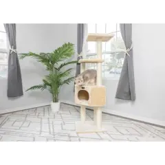 Armarkat 3 Tier Real Wood Cat Tree, Armarkat Scratch furniture A5201, Beige