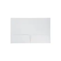 JAM Paper Laminated Glossy 2 Pocket Presentation Folders White 100/Box 385GWHB