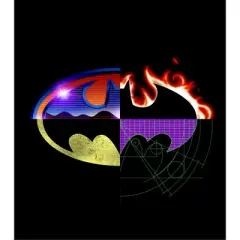 Batman Four Way Split Logo Men's Black Big & Tall T-shirt