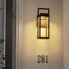 LLHZSY 14 1/2" Modern LED Outdoor Wall Light Fixture with Clear Glass for Post Exterior House Porch Yard Patio