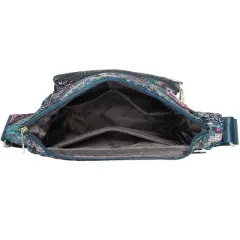 Women Shoulder Handbag Roomy Multiple Pockets Bag Ladies Crossbody Purse Tote Top Handle Satchel(SS-Black&Blue)