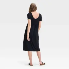 Short Sleeve Empire Waist Midi Maternity Dress - Isabel Maternity by Ingrid & Isabel&trade;