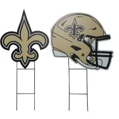 NFL New Orleans Saints 2pk Logo and Helmet Garden Stake Set