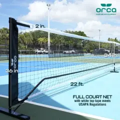 Orca 36'X*20'' 22' Full Court Pickleball Net USAPA Regulations Compliant with Travel Bag