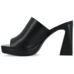 Journee Collection Womens Ezzlynn Structured Heel Slip On Platform Sandals